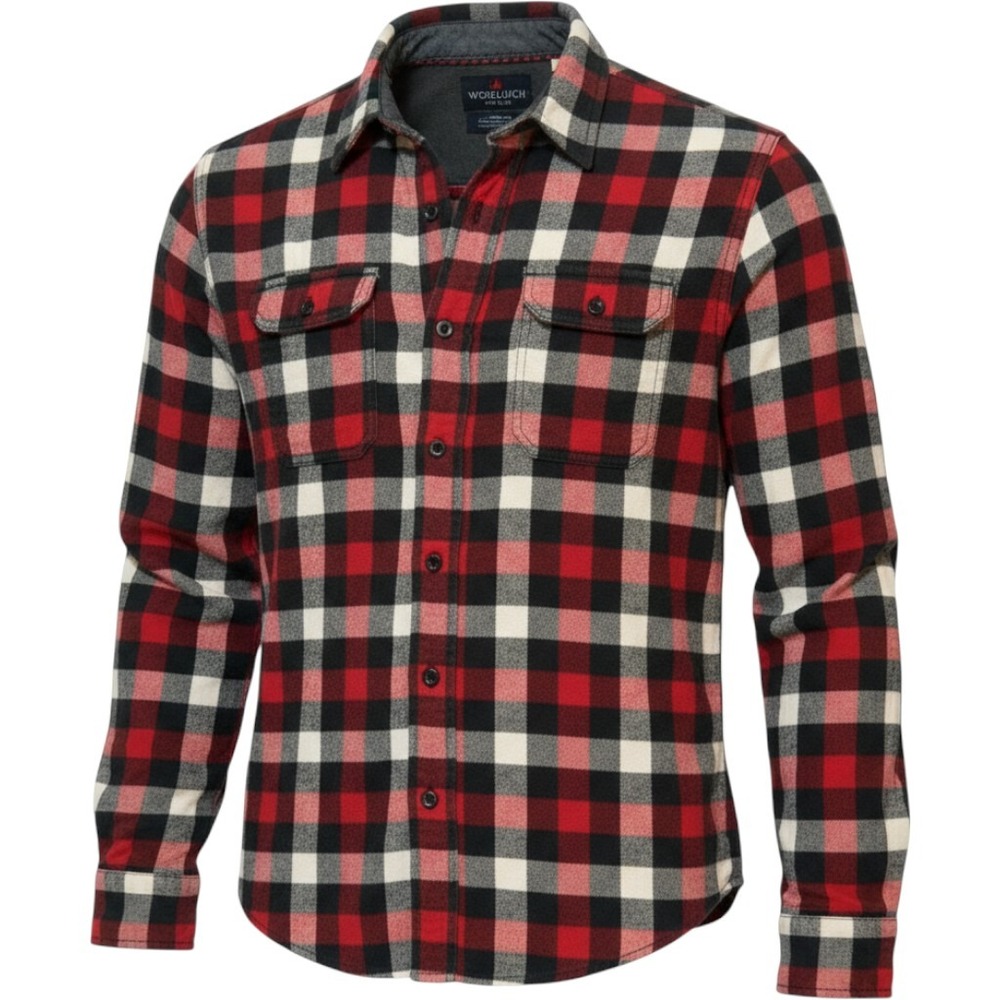 Woolrich Flannel Shirt Mens Large Red Black Plaid Cotton Button Down Boho Top